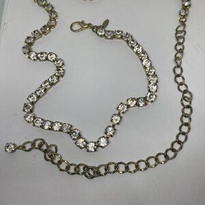 Tasha Silvertone Rhinestone 44" belt